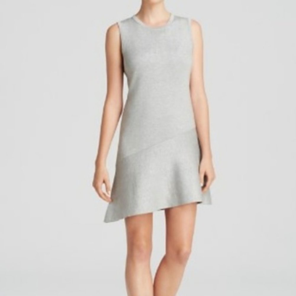 Theory Silver Wool Blend Sparkling Dress Short Sleeve NWOT